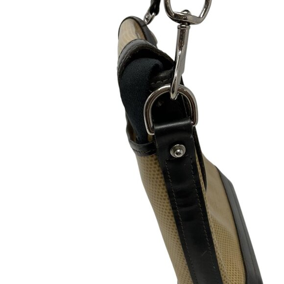 Dooney & Bourke Tan Black Canvas Leather Crossbody Bag Adjustable Strap - Picture 6 of 16